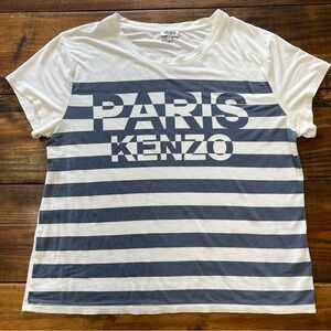 Kenzo Paris Stripe  Icon Logo Designer Shirt  Women’s Large.